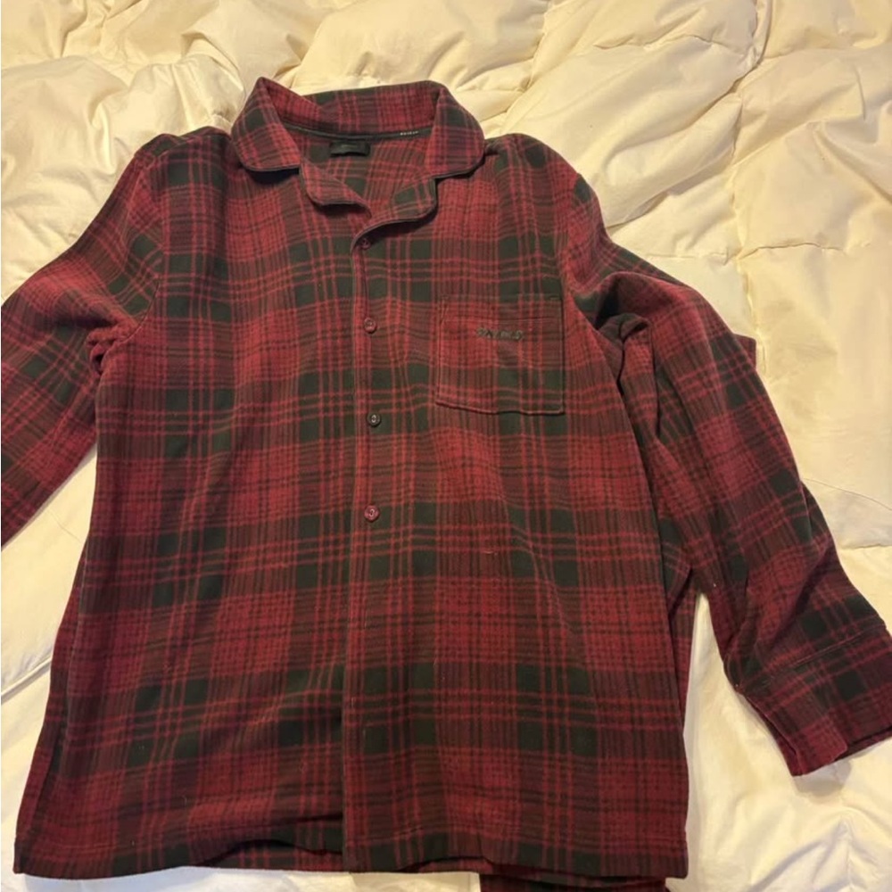 SKIMS Red Flannel PJ set